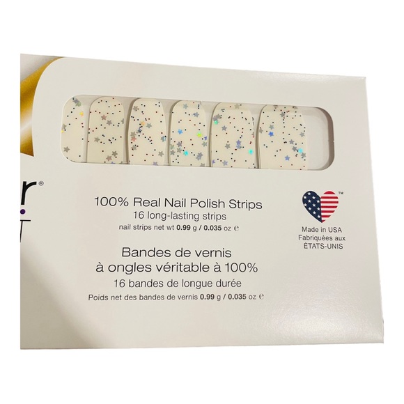 Color Street LUCKY STARS Clear Overlay Red Blue Glitter Holographic Stars Set - Picture 3 of 5